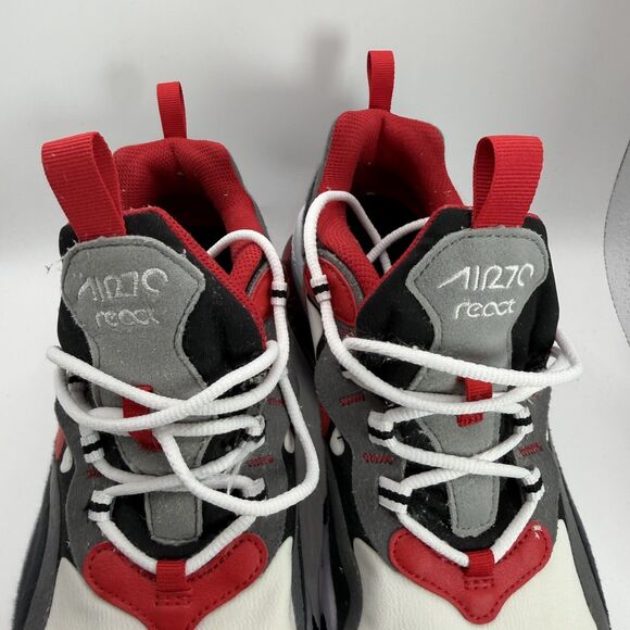 Nike Air Max 270 React GS Shoes Kids Size 7 Gray Red Black Cushioned BQ0103-011 - Picture 6 of 13